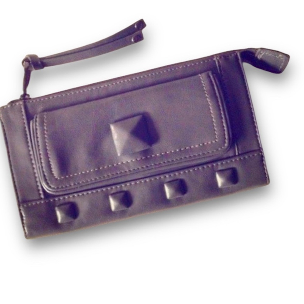 Grey studded purse/clutch. Cool!!